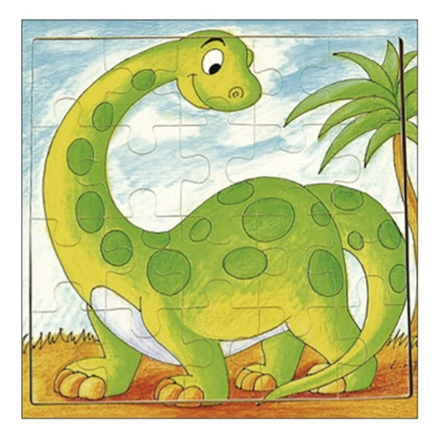 Puzzle Niños Rompecabezas De Madera 20 Piezas Dinosaurio