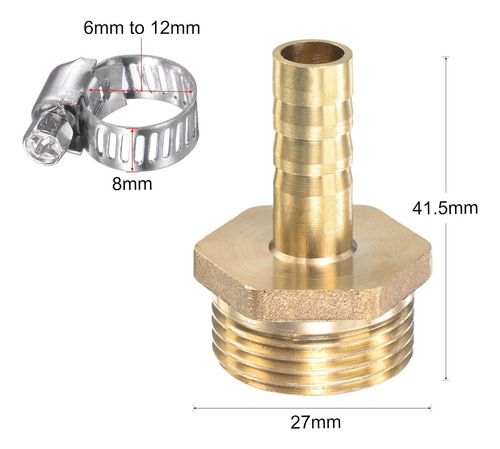Conector De Tubo De Rosca Macho De 0.394pulgadax G3/4 De Lat