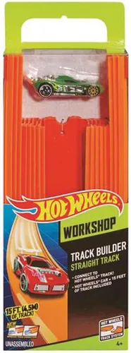 Auto De Vía Recta Hot Wheels Track Builder De 15 Pies