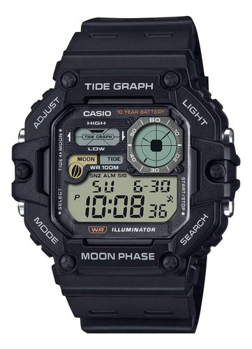 Reloj Digital Casio Illuminator Tide Graph Fase Lunar De 10