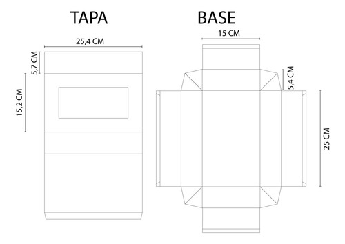 Caja Multiuso 25 X 15 X 5,5 Cm - Impresa X 100 U 300 Total Black