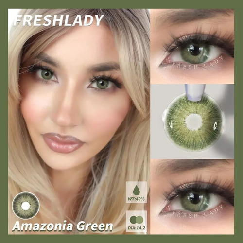 Lentes De Contacto Verde Amazonia Green Color Hazel