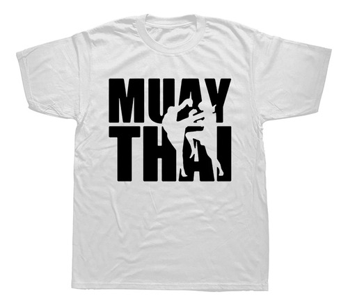 Camiseta De Algodón De Manga Corta Con Estampado Muay Thai