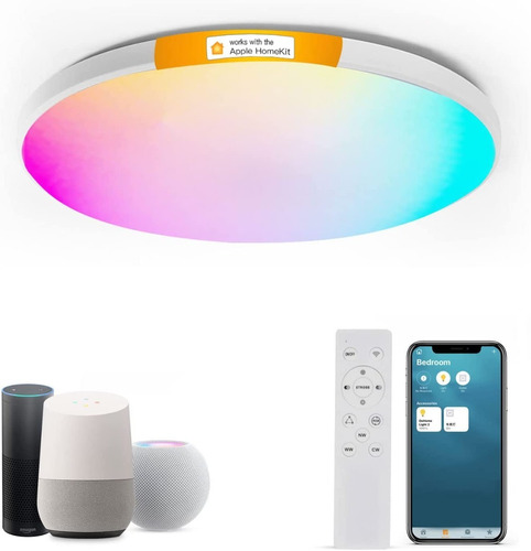 Lámpara Led De Techo Smart 24w Siri Alexa Google Compatible