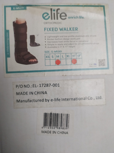 Bota Walker Inmovilizadora Talle Mzona Centro