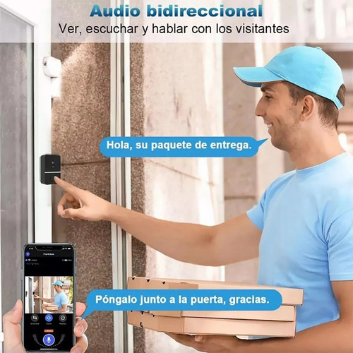 Timbre Inteligente Inalámbrico Con Cámara 1 Transmiso 1 Rec