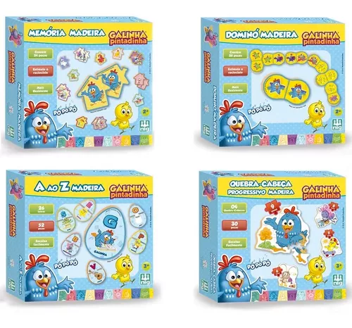 Kit 3 Jogos Infantis Educativos Da Galinha Pintadinha: A ao Z