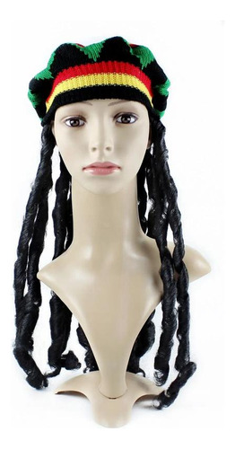 Gorro Reggae Bob Marley Con Peluca Cotillon Disfraz