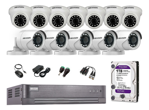 Kit 12 Camaras Full Hd 1080p Hikvision Disco 1tb P2p