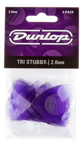 Kit 6 Palhetas Dunlop Tri Stubby Lexan - 473p Tamanho 2.00