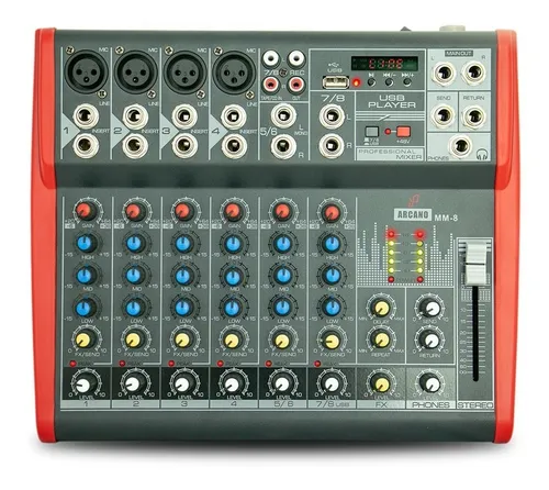 comprar Mesa De Som Arcano Mm-8 Usb Player Alta Qualidade 
