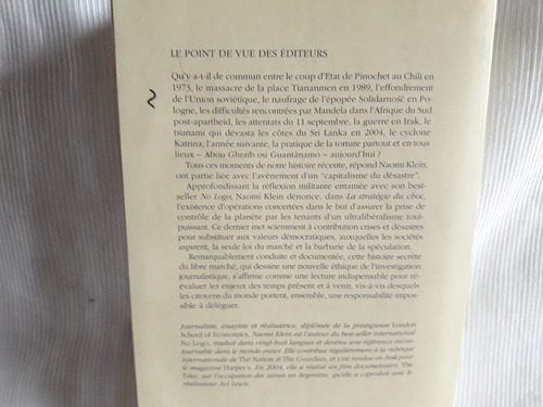 La Strategie Du Choc Naomi Klein Lemeac En Frances