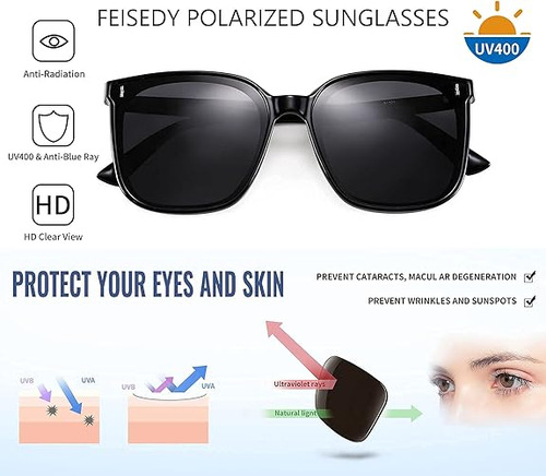 Lentes De Sol Polarizadas Runhigh Cuadradas Uv400 Protección Para Humbye Mujer Gafas De Sol Negras Retro Cuadradas Para Caballero