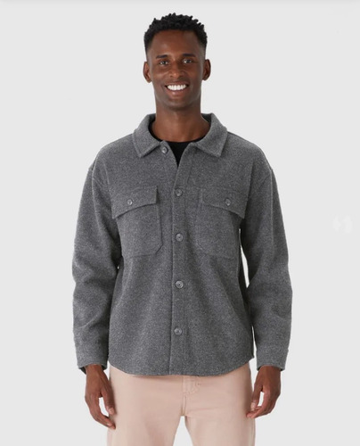 Casaco Masculino Estilo Camisa Lã Batida Malwee