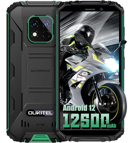 Oukitel Wp18 Pro,12500mah Rugged Smartphone 5.93 Inches Hd+ 4gb+64gb/1tb Expansion,android 12-verde