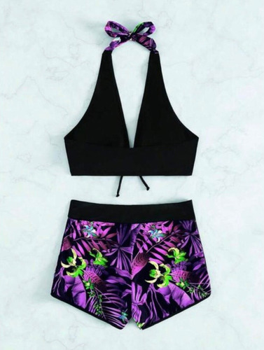 Bikinis Con Short Lila 2