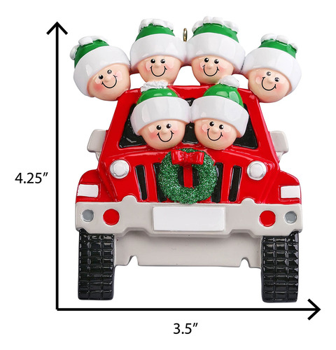 Adornos De Navidad Personalizados Para Familia De 6 Pulgadas