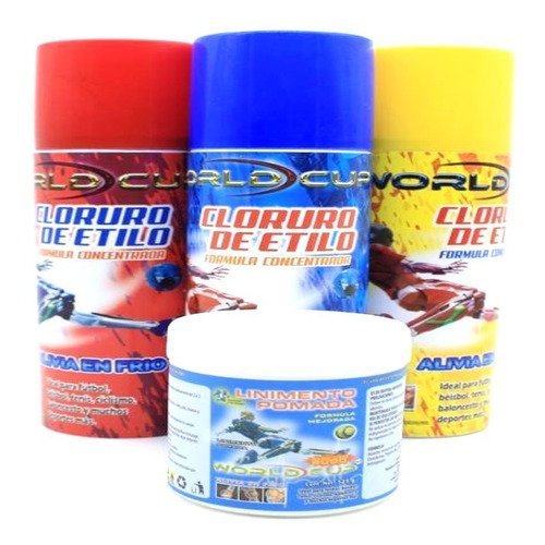 3 Pz Cloruro Etilo Golpes Spray + Linimento Pomada De 125gr