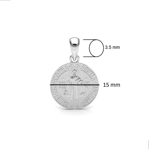 Imagen 5 de 10 de Dije Medalla San Benito Mediano De Plata .925 Agálea Joyería