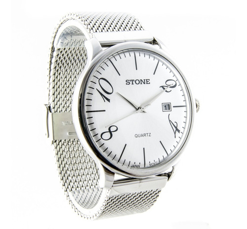 Reloj Pulsera Stone St1042p Acero Malla Tejida Para Hombre