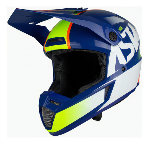 Capacete Motocross Cross Asw Bridge Azul Branco Cor Azul-marinho Tamanho do capacete 60