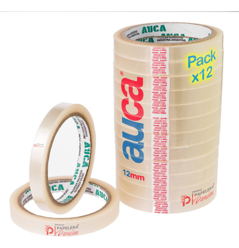 Cinta Adhesiva 12mm X 50mt Pack 12 Rollos 1ra Marca