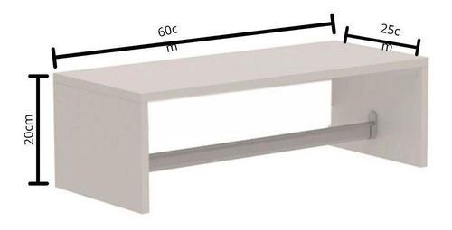 Imagem 3 de 4 de 2 Cabideiros De Parede Em Mdf - Branco