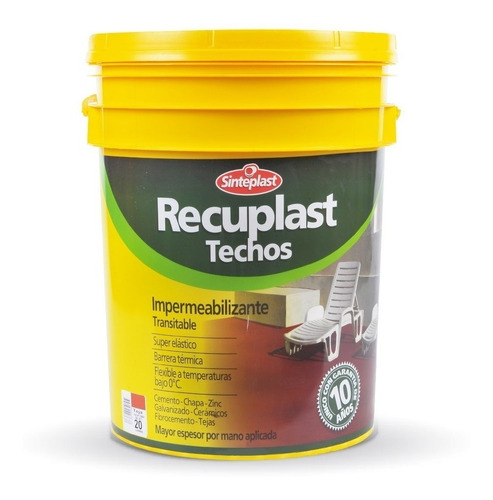 Sinteplast Recuplast Techos 10l Impermeable 10 Años Garantia