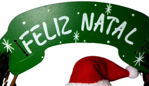 Enfeite De Porta Decoração Guirlanda Papai Noel Feliz Natal