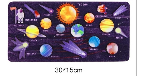 Imagen 1 de 1 de Rompecabezas De Madera Del Sistema Solar Montessori