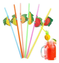 Comprar 100 Popotes De Plástico Para Frutas, Popotes De Cóctel, Paji