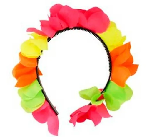 comprar Vincha Flores Multicolor Primavera Cotillon Carioca Fluo