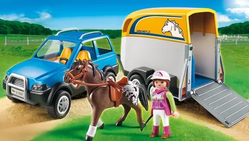 Playmobil 5223 - Camioneta Con Remolque Y Caballo