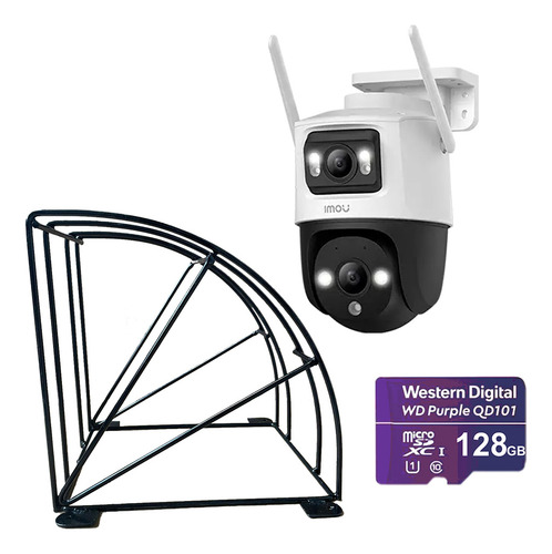Kit Cronos Cámara Imou Ptz Wifi Ipc-s7xn-8m0wed 8mp + Estructura Metalica + Microsd 128gb - Kit Cctv S7xn-protec-128 Cámara Doble Lente Full Color + Imou Sense Con Audio Doble Vía Detección De Humana