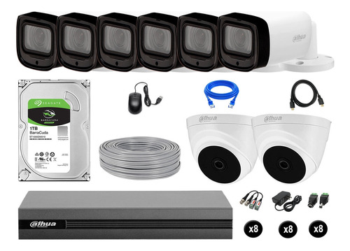 Cámaras Seguridad Kit 8 Fullhd + 1tb Mayor Alcance Varifocal