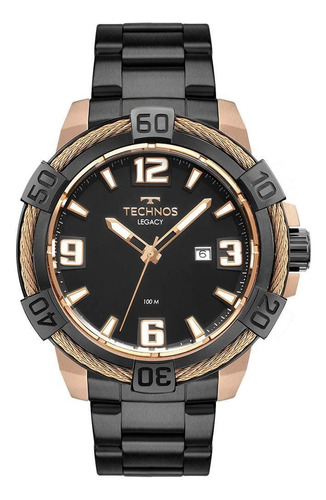 Relógio Technos Masculino Legacy Preto/rose 2317ac/1p