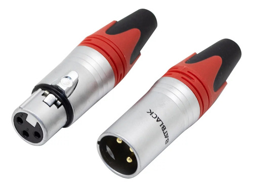 Plug Y Jack Canon Xlr 3 Pines Rojo La1312mf-r Batblack