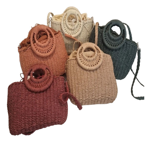 Bolsa Meia Lua Retangular Artesanal Com Duas Alças Artesanal