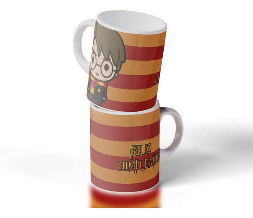 Taza Sublimada Dibujo Harry Potter Frase Feliz Cumpleaños