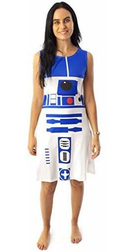 Star Wars R2d2 Disfraz Vestido Mujer Mujer Cosplay Droid Rop