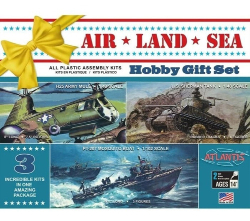 Air, Land And Sea Plastic Model Kit Gift Set 3 En 1