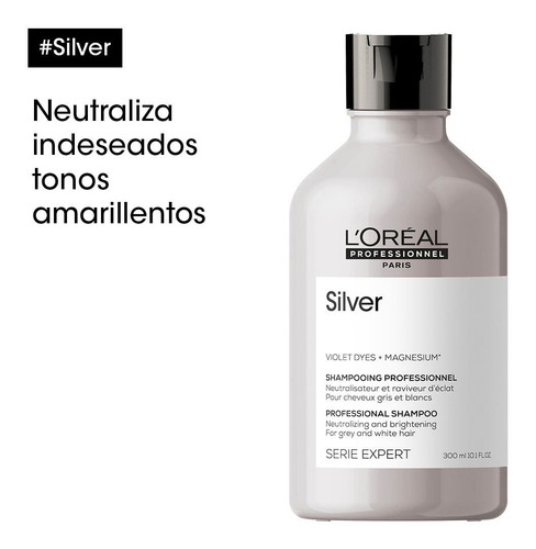 Shampoo Cabello Con Canas Silver Serie Expert 300ml