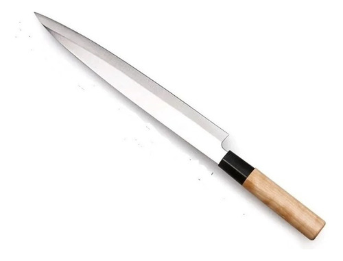 Faca 8 Modelo Japonesa 32cm Inox Sashimi Sushi Salmão Peixe Cor Prateado