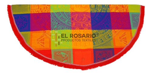 Souvenir México Mantel Prehispánico Redondo 1,5m (2 Pack) Color Cal.azteca/colorín Turquesa1