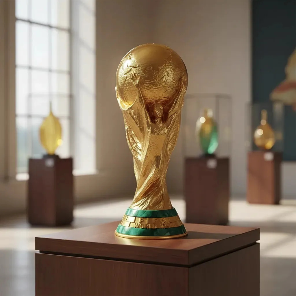Taça Copa Do Mundo 2026 Réplica 3d Dourada 25cm Decorativa Dourado