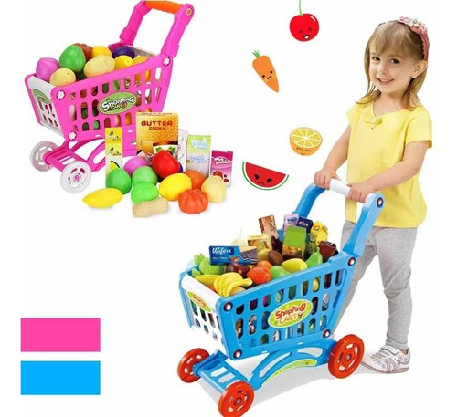 Carrito Supermercado Compras Juego Niñas Niños Rosa / Azul