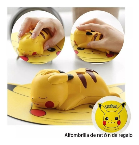 Pokémon Pikachu Ratón Inalámbrico Bluetooth Para Ordenador