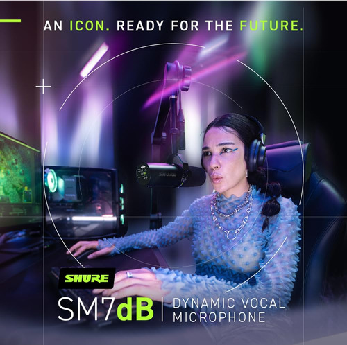 Microfone Vocal Dinâmico Shure Sm7db Com Pré-amplificador -