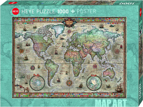 Libro: Heye Hy29871 Puzzles-map Art, 1000 Pc-retro World