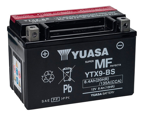 Imagen 1 de 2 de Bateria Para Moto Yuasa Ytx9-bs 12v 8.4ah/135a (cca)